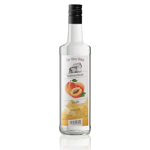 Brennerei zur Alten Mühle Marillenbrand Mühlen-Schnaps - Spirituose (30% vol.) veredelt mit Frucht-Destillat, milder Genuss, fruchtig leichter & klarer Schnaps (1 x 0,7 l) von Brennerei zur Alten Mühle