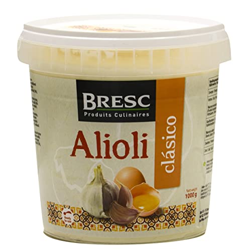 Bresc Alioli Clasico - 1x 1kg - spanischer Knoblauch-Dip, mit Knoblauch und hochwertigem Olivenöl, Aioli Knoblauch-Creme als Dip oder Topping perfekt für Fleisch- und Fischgerichte von Bresc
