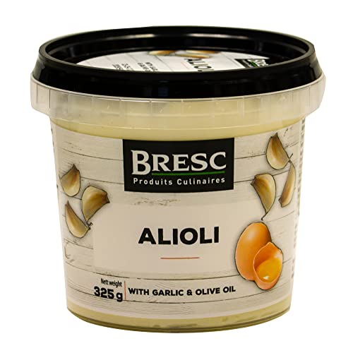 Bresc Alioli Clasico - 6x 325g - spanischer Knoblauch-Dip, mit Knoblauch und hochwertigem Olivenöl, Aioli Knoblauch-Creme als Dip oder Topping perfekt für Fleisch- und Fischgerichte von Bresc