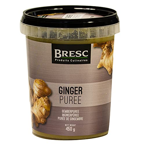 Bresc Ingwer-Püree - 10x 450g - veganes Ginger-Püree aus frischem Ingwer, authentisch asiatisch zum Würzen, ideal für Wok-Gerichte orientalische Suppen Saucen Desserts, feine Konsistenz von Bresc