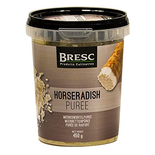 Bresc Meerrettichpüree Spice-Mix - 10x 450g - veganes Meerrettich-Püree, Horseradish, ideal für kalte Anwendungen zu Fisch Salat Dressings, authentische slawische Küche, küchenfertig von Bresc