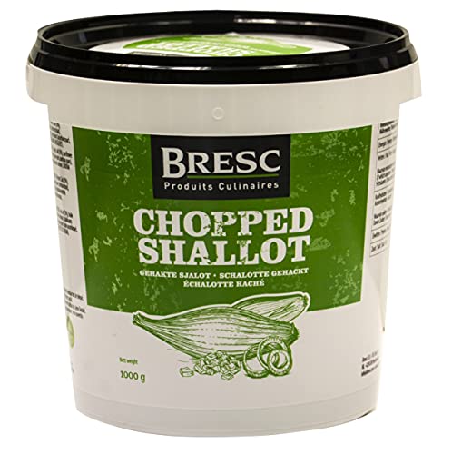 Bresc Schalotten gehackt - 2x 1kg - Schalotte grob gehackt für heiße Zubereitungen wie Suppen, Saucen und Ofengerichte, vegan und köstlich, mild-würzig im Geschmack von Bresc