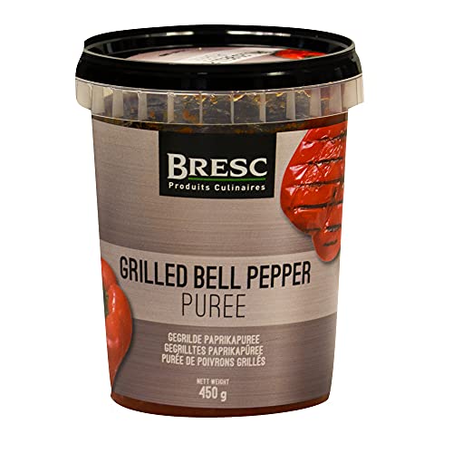 Bresc gegrilltes Paprikapüree - 10x 450g - veganes Püree aus gegrillten Paprika, Klassiker der Balkan-Küche, scharf-süßer leicht rauchiger Geschmack, Basis Gewürz-Paste für Suppen und Soßen von Bresc