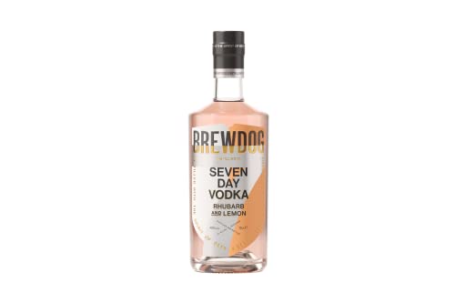 BrewDog | Seven Day Vodka | Rhubarb & Lemon | 700 ml | 40% Vol. | Geschmack von Zitronenschalen & frischer Rhabarber | Mit einem Hauch Yuzu | Süß-prickelndes Finish von BrewDog