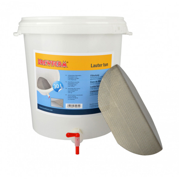 Brewferm® Läutereimer 30 l mit Edelstahl Filterboden von Brewferm