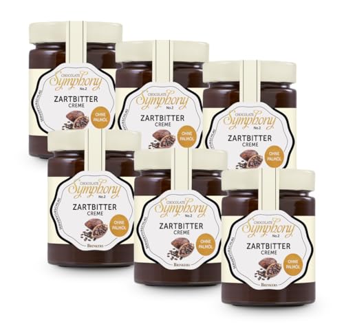 Brinkers Chocolate Symphony No.2 Zartbitter Creme, 6x 270 g Brotaufstrich für den Frühstückstisch, Ideal auf Brot und Brötchen, Palmölfrei von Brinkers