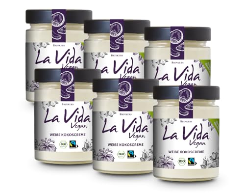 Brinkers La Vida Vegan Bio Weiße Kokoscreme | 6 x 270g | Zartschmelzender Kokosgenuss | Glutenfrei von Brinkers
