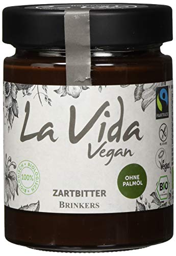 Brinkers La Vida Vegan Zartbitter-Creme 270 g, Ideal zum Frühstück aufs Brötchen, veganer Bio Brotaufstrich, glutenfrei und Palmölfrei von Brinkers