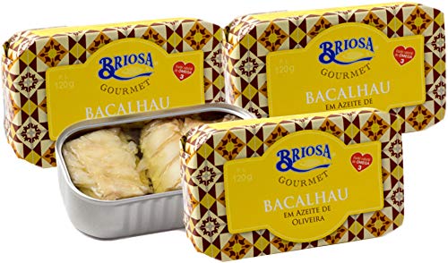 Briosa Gourmet Kabeljau in Olivenöl 3 x 120 g - Hohes Omega-3-Gehalt / Portugal von Briosa Gourmet