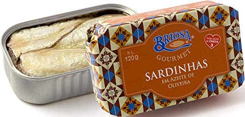 Briosa Gourmet Sardinen in Olivenöl 120 g - von Hand eingemacht und verpackt - reich an Omega-3 | Portugal von Briosa Gourmet