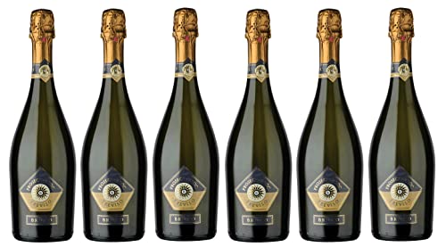 6x 0,75l - Brioso - Prosecco Spumante extra dry - Treviso D.O.P. - Italien - weißer Schaumwein trocken von Brioso