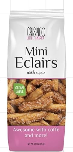 Crispico Mini Eclairs, 125 g Packung, zuckerbeschichtetes Gebäck Crispico Mini Eclairs, 125 g Packung, zuckerbeschichtetes Gebäck von Broadway candy