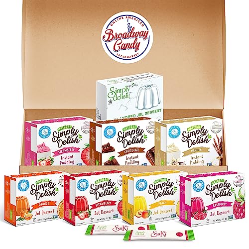 Simply Delish Natural Jelly & Pudding Variety – 8 Stück von Broadway candy