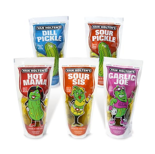 Van Holten's Gurken im Beutel Sortiment | 5er Pack von Broadway Candy | Je 1 Geschmack | Probierkollektion | Fettfrei, glutenfrei, keine Kühlung erforderlich von Broadway candy