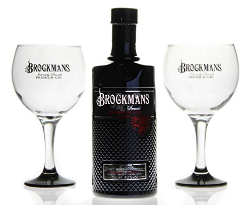 BROCKMANS Premium Gin mit Brockmans Gin Ballonglas (1 x 0,7l + 2 Ballongläser) von Brockmans