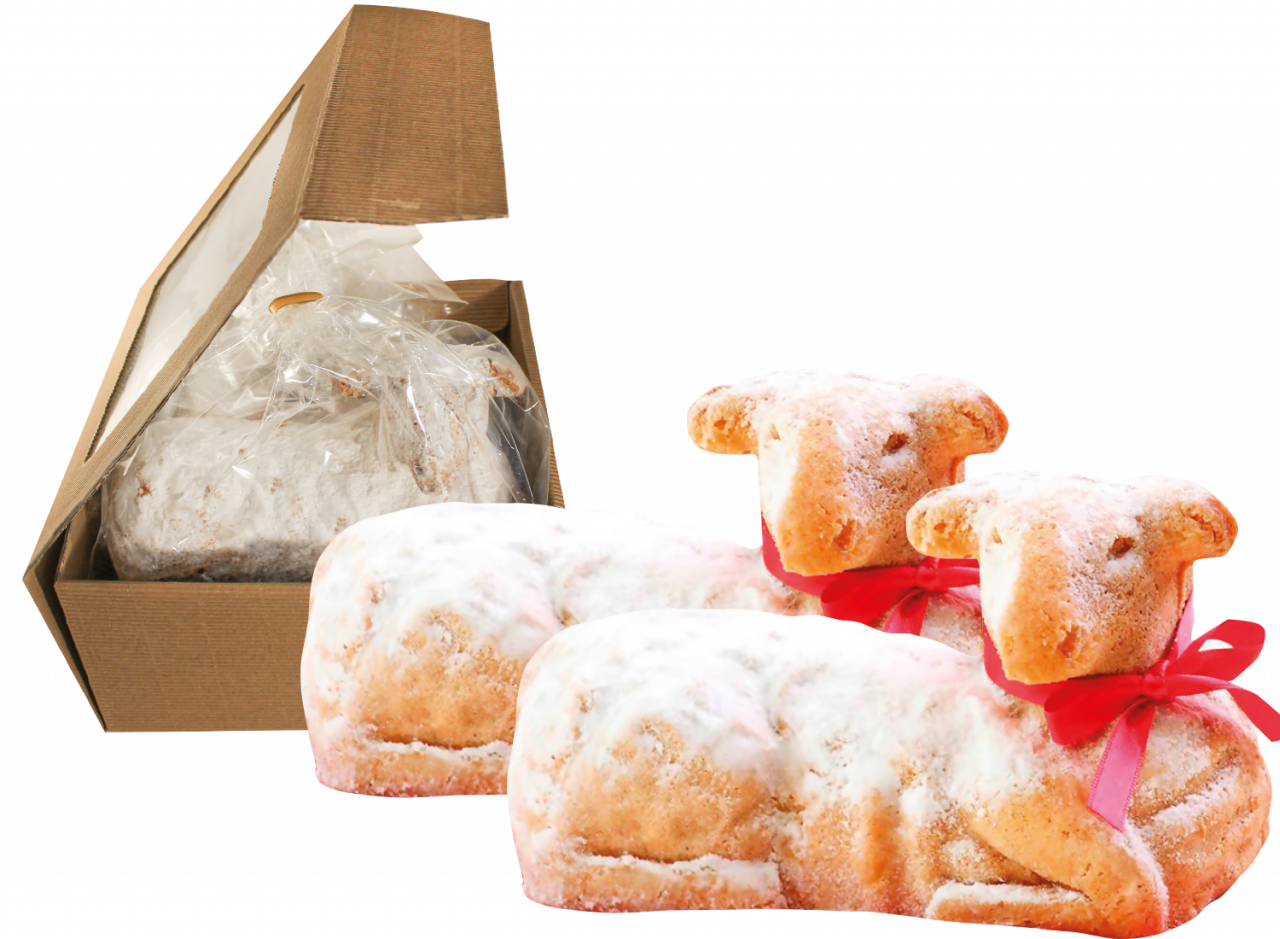 Feinster Ostersandkuchen in Lamm-Form - 2 Stück in der Geschenkbox Feinster Ostersandkuchen in Lamm-Form - 2 Stück in der Geschenkbox von Brogsitter Confiserie