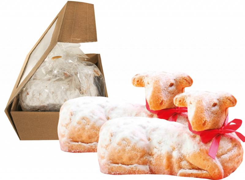 Feinster Ostersandkuchen in Lamm-Form - 2 Stück in der Geschenkbox von Brogsitter Confiserie