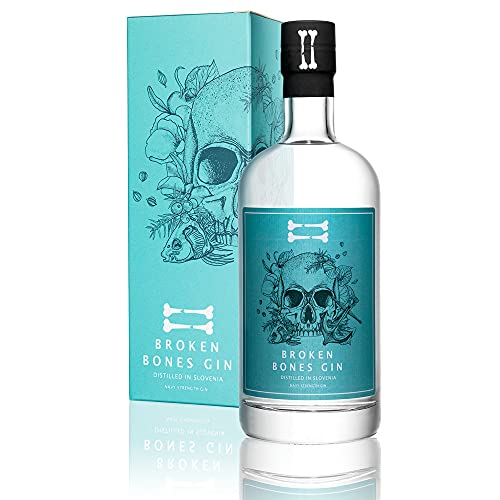 Broken Bones Dry Gin - Navy Strength - Premium Gin mit 10 Botanicals, Wacholder, Zitrone, Hagebutte, Lindenblüte, würzig & weich im Abgang, 57% vol, 0,5l von Broken Bones