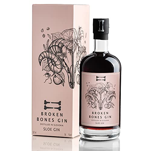 Broken Bones Sloe Gin - Süßer & gelagerter Gin nach London Dry Art, 10 Botanicals, Wacholder, Zitrone, Hagebutte, Lindenblüte, 33% vol, 0,5l Broken Bones Sloe Gin - Süßer & gelagerter Gin nach London Dry Art, 10 Botanicals, Wacholder, Zitrone, Hagebutte, Lindenblüte, 33% vol, 0,5l von Broken Bones