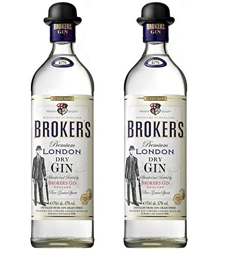 Broker's Gin aus Großbritannien 2er Sparpack Broker's dry Gin 47% vol. (2 x 0,7 Liter) von Brokers