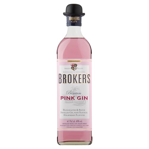 Brokers Gin Premium Pink Gin Erdbeergeschmack 40Prozent vol. (1 x 0.7 l) von Brokers