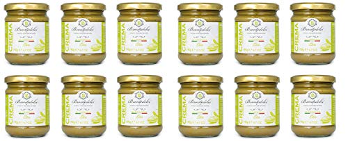 12x Brontedolci Crema Spalmabile di Pistacchio ELITE Streichfähige Pistaziencreme 190g in Glas aus Sizilien mit 40,5% Pistazie von Brontedolci