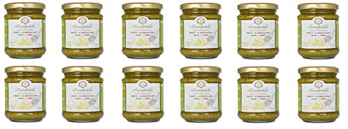 12x Brontedolci Pesto di Pistacchio Pistazien Pesto kochsaucen pasta sauce Ideal zum Würzen der ersten Gänge 190g in Glas aus Sizilien mit 55% Pistazien von Brontedolci