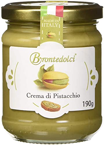 2x Brontedolci Crema Spalmabile di Pistacchio Streichfähige Pistaziencreme 190g in Glas aus Sizilien mit 40,5% Pistazie von Brontedolci