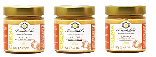 3x Brontedolci Crema Spalmabile al gusto di Arancia Streichcreme mit Orangengeschmack 190g in Glas Sizilianische Orangen von Brontedolci