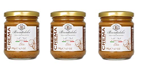 3x Brontedolci Crema Spalmabile di Nocciola Streichfähige Haselnusscreme 190g in Glas aus Sizilien mit 40% Haselnüssen 3x Brontedolci Crema Spalmabile di Nocciola Streichfähige Haselnusscreme 190g in Glas aus Sizilien mit 40% Haselnüssen von Brontedolci
