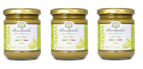 3x Brontedolci Crema Spalmabile di Pistacchio ELITE Streichfähige Pistaziencreme 190g in Glas aus Sizilien mit 40,5% Pistazie 3x Brontedolci Crema Spalmabile di Pistacchio ELITE Streichfähige Pistaziencreme 190g in Glas aus Sizilien mit 40,5% Pistazie von Brontedolci