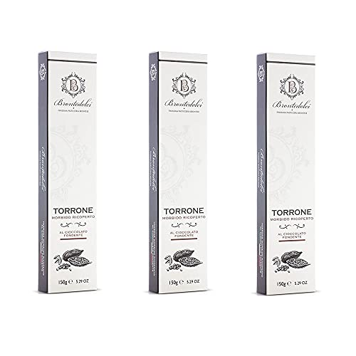 3x Brontedolci Torrone Morbido Ricoperto al Cioccolato Fondente Weicher Nougat mit dunkler Schokolade überzogen 150g 3x Brontedolci Torrone Morbido Ricoperto al Cioccolato Fondente Weicher Nougat mit dunkler Schokolade überzogen 150g von Brontedolci