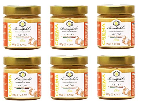 6x Brontedolci Crema Spalmabile al gusto di Arancia Streichcreme mit Orangengeschmack 190g in Glas Sizilianische Orangen 6x Brontedolci Crema Spalmabile al gusto di Arancia Streichcreme mit Orangengeschmack 190g in Glas Sizilianische Orangen von Brontedolci