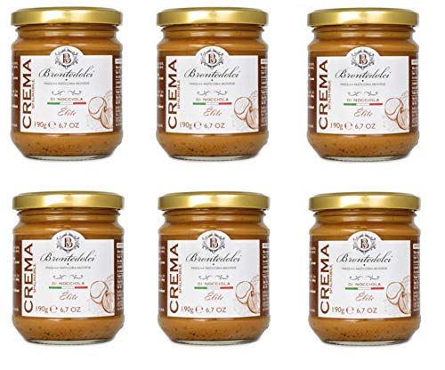 6x Brontedolci Crema Spalmabile di Nocciola Streichfähige Haselnusscreme 190g in Glas aus Sizilien mit 40% Haselnüssen 6x Brontedolci Crema Spalmabile di Nocciola Streichfähige Haselnusscreme 190g in Glas aus Sizilien mit 40% Haselnüssen von Brontedolci