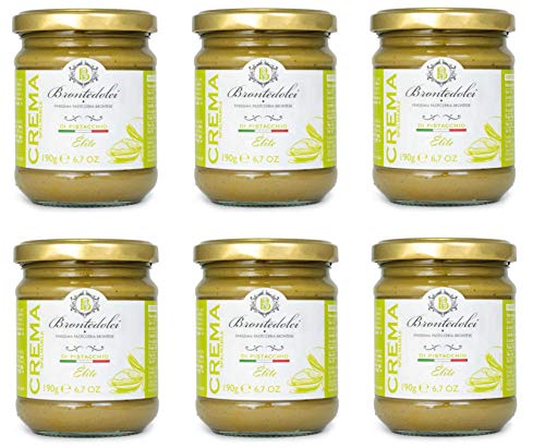 6x Brontedolci Crema Spalmabile di Pistacchio ELITE Streichfähige Pistaziencreme 190g in Glas aus Sizilien mit 40,5% Pistazie 6x Brontedolci Crema Spalmabile di Pistacchio ELITE Streichfähige Pistaziencreme 190g in Glas aus Sizilien mit 40,5% Pistazie von Brontedolci