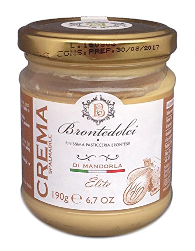 Süße Mandel-Creme (40 % Nussanteil) / Crema di mandorla 190 g, Italien / Brontedolci von Brontedolci