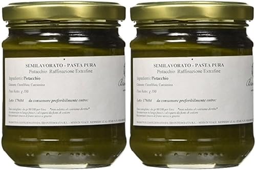 Brontedolci - Pistazienpaste - 100% Pistazien Frucht aus ETNA - 2 x 190g von Brontedolci