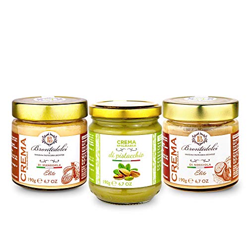 Nuss Aufstrich Creme Set | Pistazien | Haselnuss | Mandel | 40 % Nussanteil | 3 x 190 g | Brontedolci | Italien Nuss Aufstrich Creme Set | Pistazien | Haselnuss | Mandel | 40 % Nussanteil | 3 x 190 g | Brontedolci | Italien von Brontedolci
