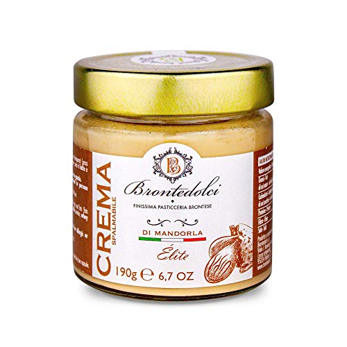 Süße Mandel Nuss Creme Aufstrich | 40 % Nussanteil | 2 x 190 g | Brontedolci | Italien von Brontedolci