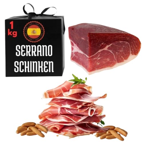 Serrano Schinken am Stück 1kg | Spanischer Schinken | Jamon Serrano | luftgetrockneter schinken am stück | Serrano Rohschinken | Serano | Geschenkkorb für Männer Serrano Schinken am Stück 1kg | Spanischer Schinken | Jamon Serrano | luftgetrockneter schinken am stück | Serrano Rohschinken | Serano | Geschenkkorb für Männer von BrosMart