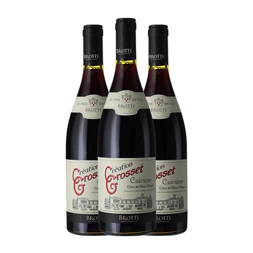 Brotte Création Grosset Cru Cairanne Rouge Alterung 75 cl (Schachtel mit 3 Flaschen von 75 cl) von Distribuidor