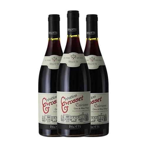 Brotte Création Grosset Cru Cairanne Rouge Alterung 75 cl (Schachtel mit 3 Flaschen von 75 cl) von Brotte