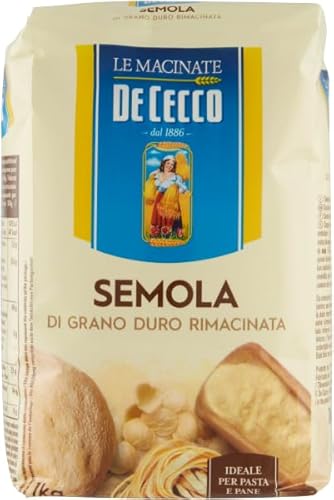 DeCecco 3 x 1 kg Semola Rimacinata für Pasta & Pizza I perfekt ausbalanciertes Hartweizenmehl I doppelt vermahlen I ideal für selbstgemachte Pasta I für Nudelmaschinen geeignet DeCecco 3 x 1 kg Semola Rimacinata für Pasta & Pizza I perfekt ausbalanciertes Hartweizenmehl I doppelt vermahlen I ideal für selbstgemachte Pasta I für Nudelmaschinen geeignet von Brotzutaten