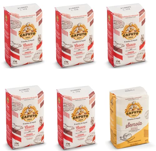 Caputo 5x 1kg Cuoco Tipo 00 + 1x 1kg Semola Rimacinata I die perfekte Kombination für Ihre Pizza I weltbekannt und von den echten Pizzaiolos bevorzugt I Qualität aus Neapel Caputo 5x 1kg Cuoco Tipo 00 + 1x 1kg Semola Rimacinata I die perfekte Kombination für Ihre Pizza I weltbekannt und von den echten Pizzaiolos bevorzugt I Qualität aus Neapel von Brotzutaten