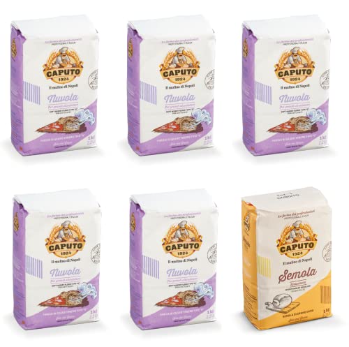 5x 1kg Caputo Nuvola Pizzamehl Tipo 0 + 1x 1kg Caputo Semola Rimacinata 5x 1kg Caputo Nuvola Pizzamehl Tipo 0 + 1x 1kg Caputo Semola Rimacinata von Brotzutaten