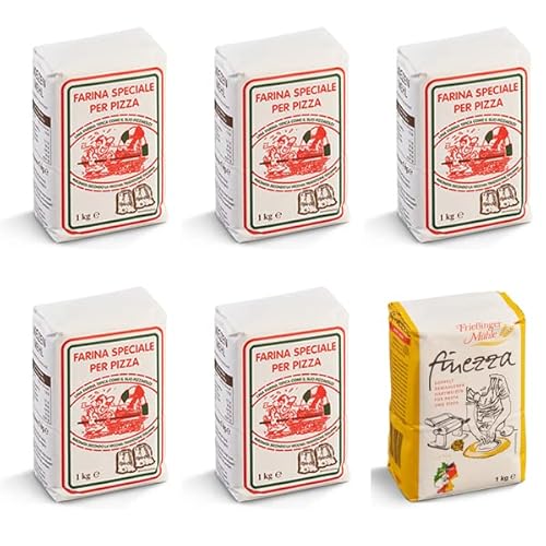 5x 1kg Frießinger Pizzamehl Tipo 00 + 1kg Finezza Semola Rimacinata von Brotzutaten