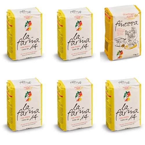 5x 1kg La Farina 14 + 1kg Finezza Semola Rimacinata 5x 1kg La Farina 14 + 1kg Finezza Semola Rimacinata von Brotzutaten