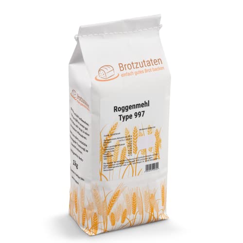 Brotzutaten 6x 1 kg Roggenmehl Type 997 I helles Roggenmehl, ideal zum Brotbacken I perfekt für helle Mischbrötchen und Brote von Brotzutaten
