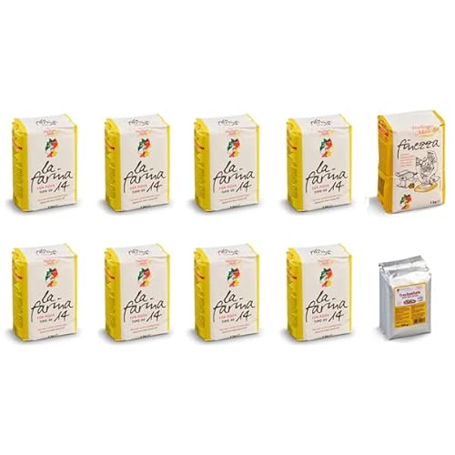 8x 1kg La Farina 14 + 1kg Finezza Semola Rimacinata + 500g Frießinger Trockenhefe 8x 1kg La Farina 14 + 1kg Finezza Semola Rimacinata + 500g Frießinger Trockenhefe von Brotzutaten