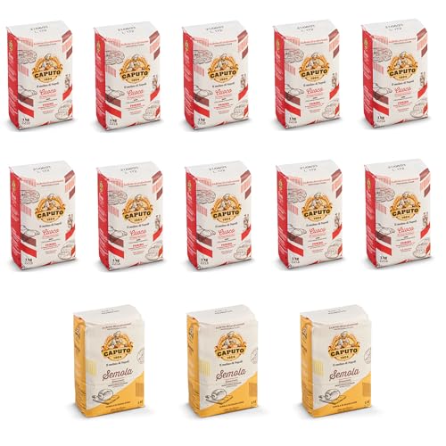 Caputo Sparpaket - Set aus 10kg Pizzamehl + 3kg Semola + gratis Pizzamehle Notizblock (10kg Cuoco 'Chef' & 3kg Semola Rimacinata) von Brotzutaten